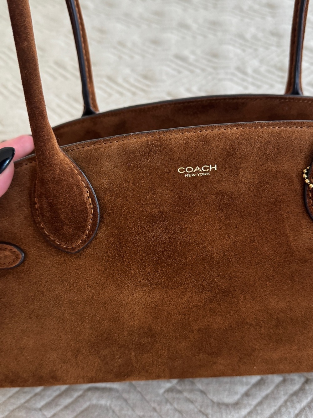 Coach Warm Brown Suede Empire 34 - Picture 10 of 10